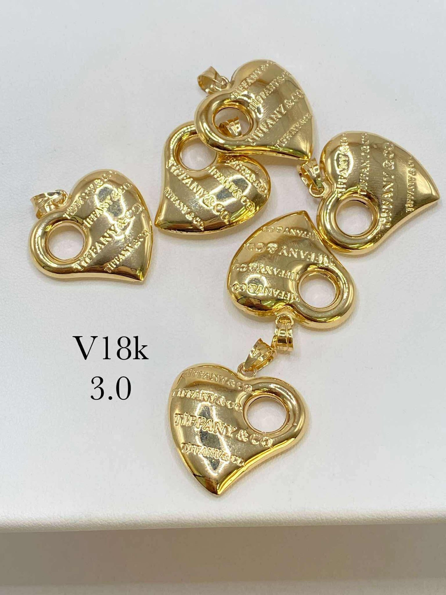 18k real gold| Luxury brand inspired puffy heart pendant | 3.0 grams