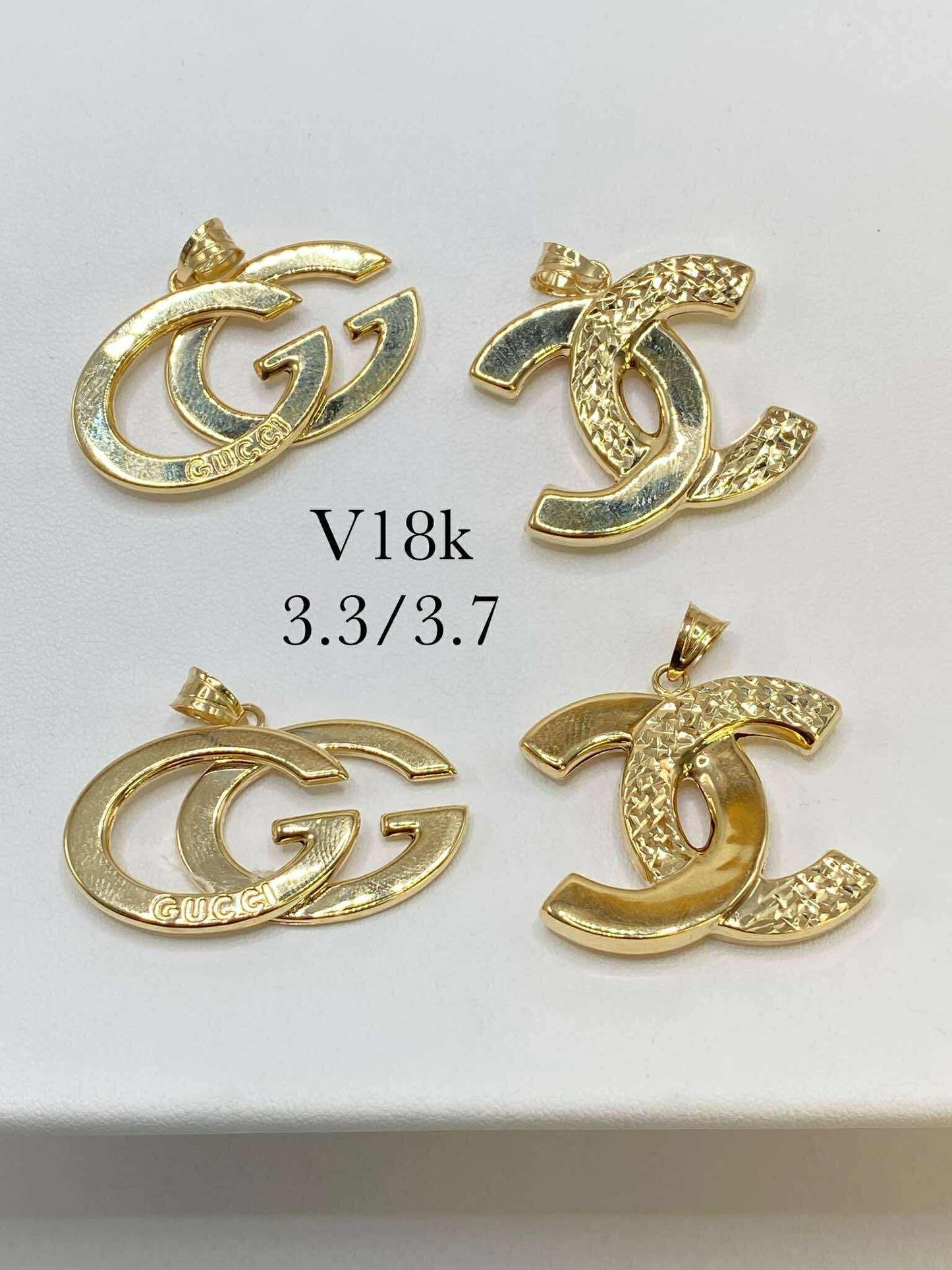 Brand-Inspired V18K Real Gold Pendants