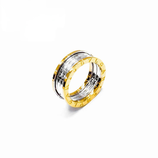 Luxury brand-Inspired Two-Tone Ring – 18K Real Gold (5.5g)