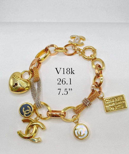 Luxury brand-Inspired Charm Bracelet| 26.1 grams| 7.5 inches