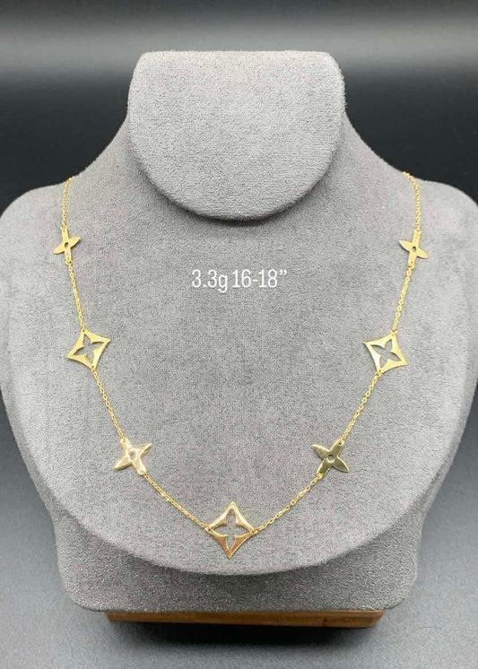 LV-Inspired 18K Gold Necklace